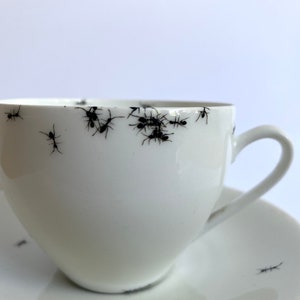 Chitins Gloss Cup Vintage Porcelain Handpainted With Ants image 2