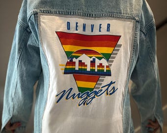 Vintage NBA Denver Nuggets Custom Denim Jacket