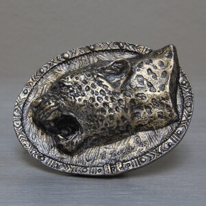 Vintage Leopard Portrait Belt Buckle Wildlife‎ Animal Art Metal Buckle Leopard Metal Belt - Etsy main image 3
