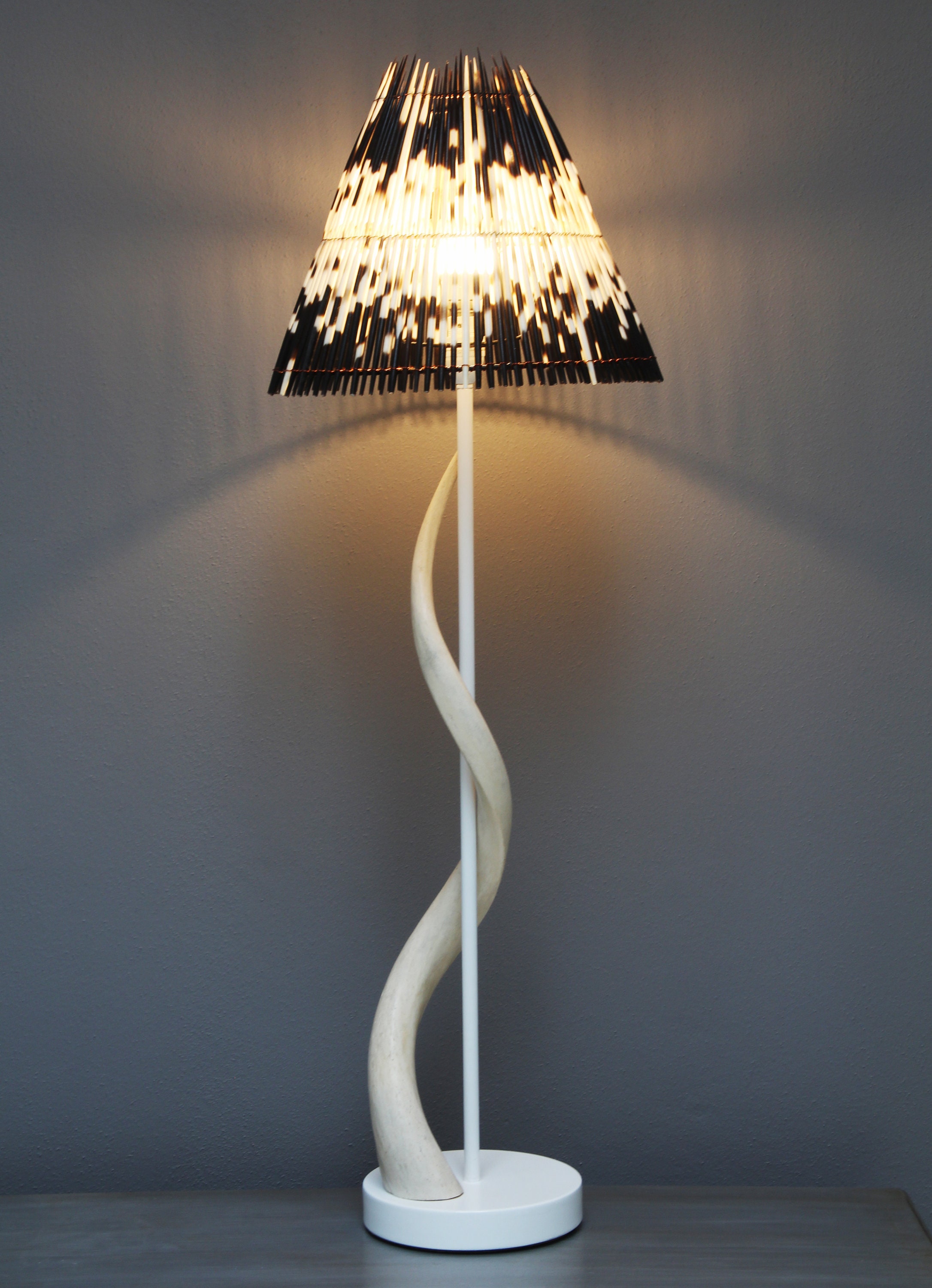 Porcupine Quill and Kudu Horn Lamp a Kudu Horn Reaches a Zenith