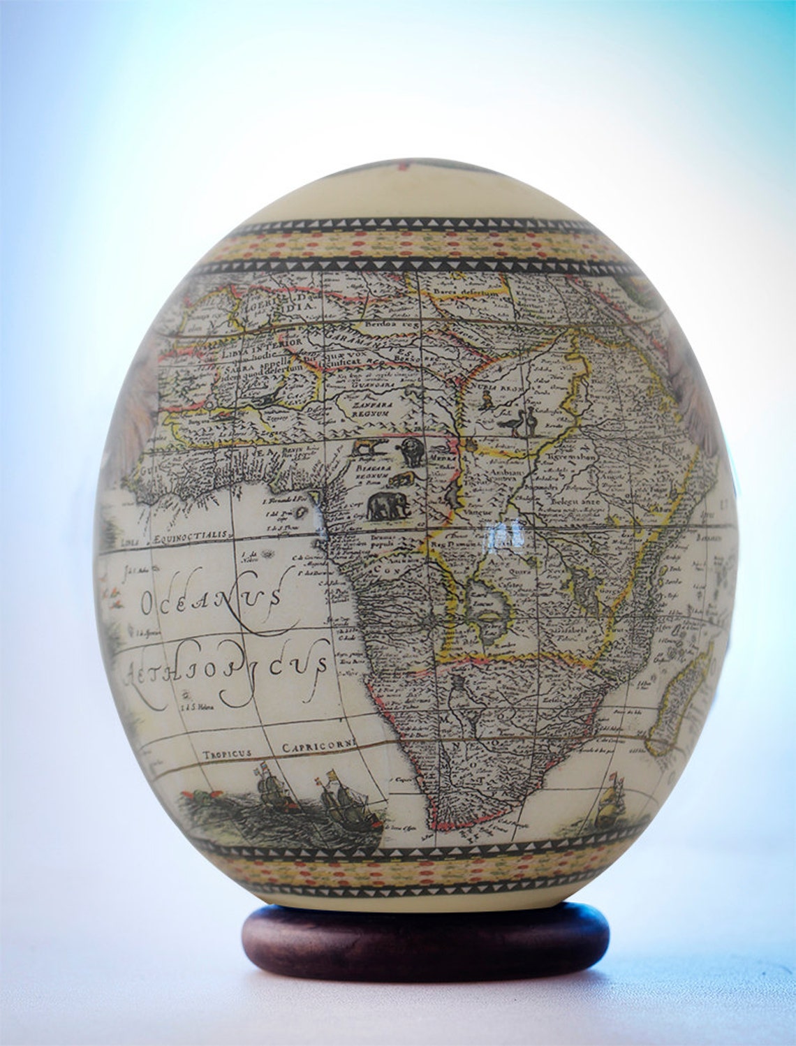 Decoupage Elephant Ostrich Egg the Majestic African Elephant Etsy