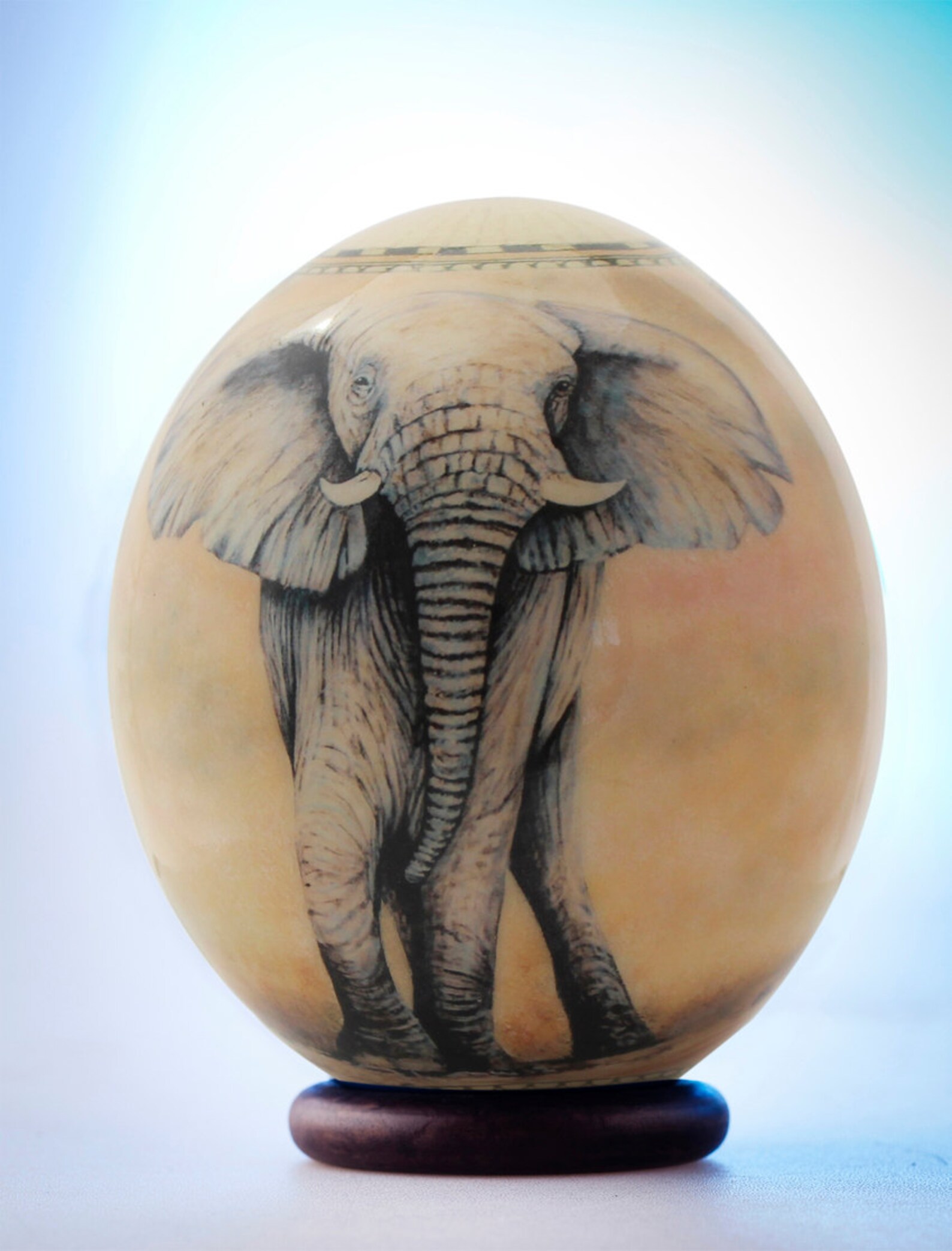 Decoupage Elephant Ostrich Egg the Majestic African Elephant Etsy