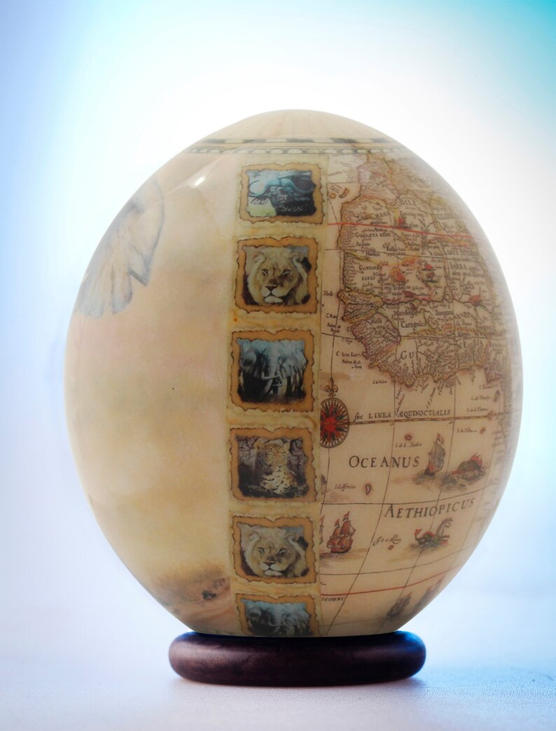 Decoupage Elephant Ostrich Egg the Majestic African Elephant Etsy