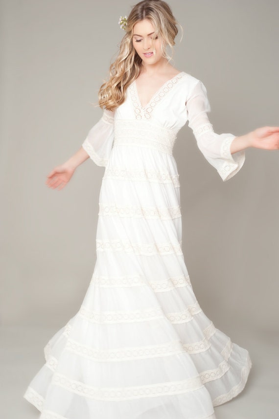 Bohemian Wedding Dress Vesper Bridal Gown | Etsy