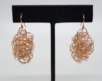 14k Rose Gold Fill Wire Wrap Earrings
