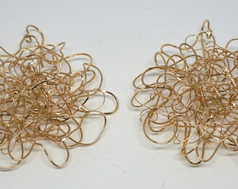 14k Gold Fill Wire Wrap Large Round Earrings
