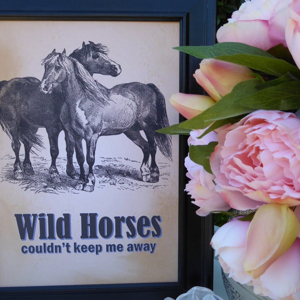 Wild Horses - A4 Word Poster - INSTANT DOWNLOAD - Quote, Print, Horses, A4 Poster, Word Art Poster