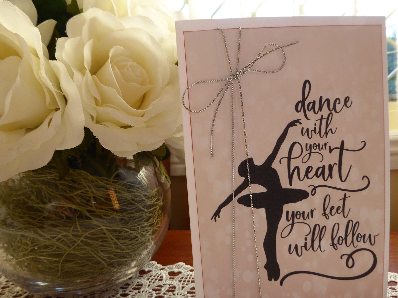dance with your heart - ballerina card - happy birthday - ballet, ballerina, dance,princess, pointe shoes, ballet feeds my soul