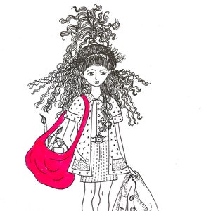 Artsy Teenager Mädchen Handgemalte Grußkarten (6er Set)