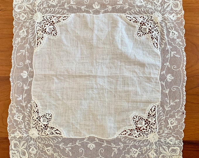Vintage Lace Handkerchief White Lace Wedding / Bride Etsy