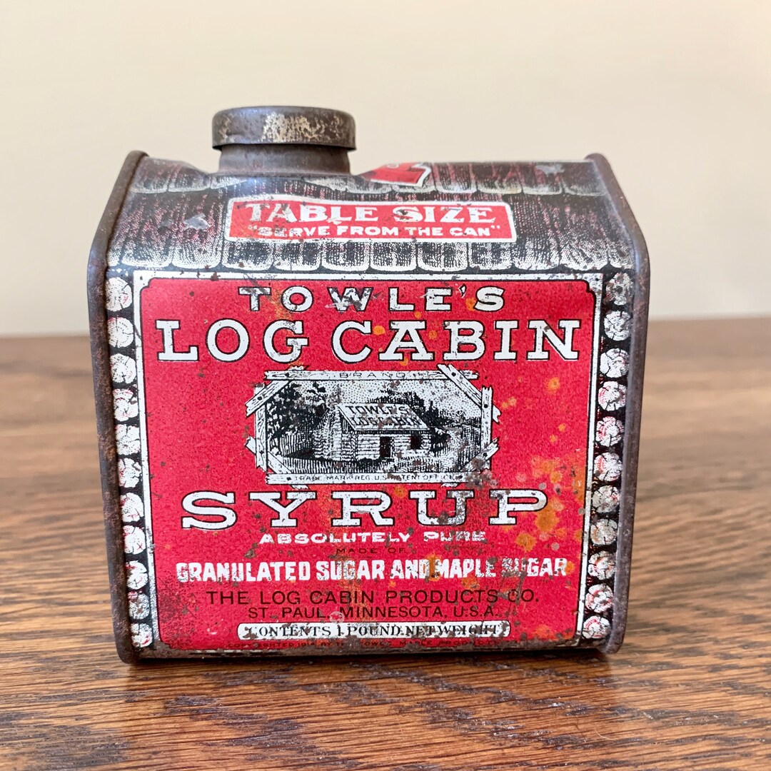 Towle's Log Cabin Syrup Tin Table Size Vintage Litho Etsy