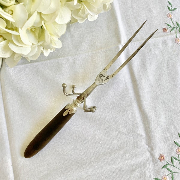 Antique Fork Wood Handle Etsy