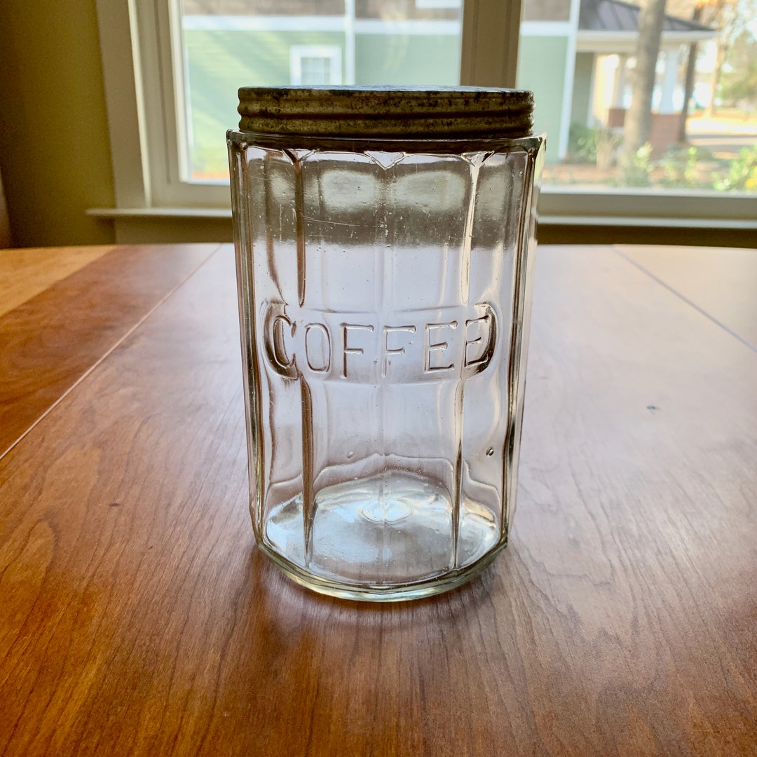 Antique 12 Panel Hoosier Jar Glass Coffee Jar With Lid 6 Etsy