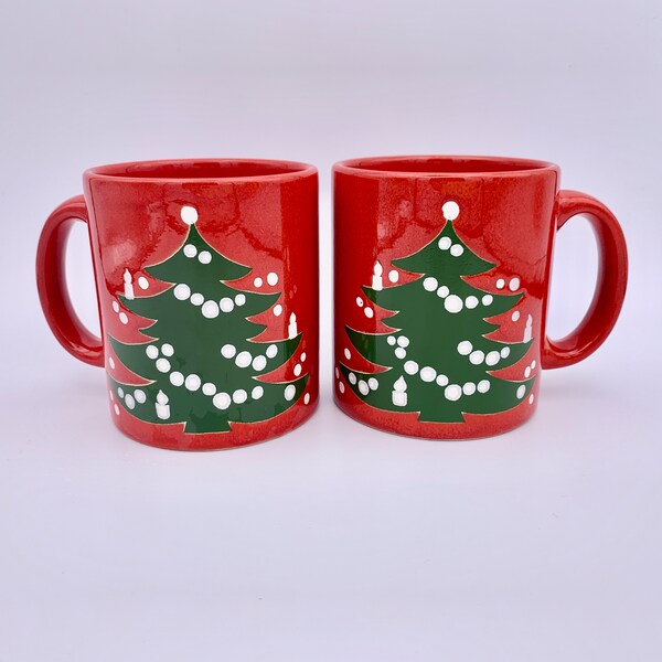 Cafetière Poterie Waechtersbach Noël - Rouge Arbre De Noël - Vintage Allemagne