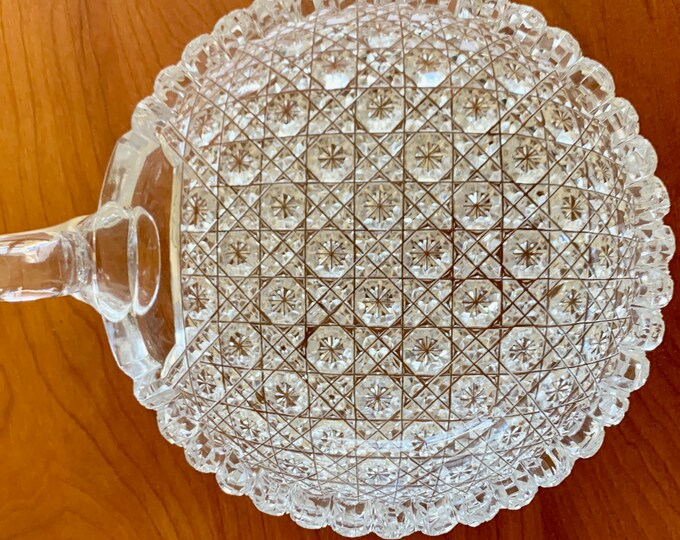 ABP Cut Glass Nappy Bowl / Candy Dish Russian Cut American Etsy