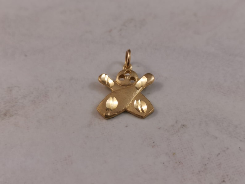 10k yellow gold 10 pin bowling pendant or charm Bowling ball and 2 pins Professionally polished free shipping to Canada /& continental USA