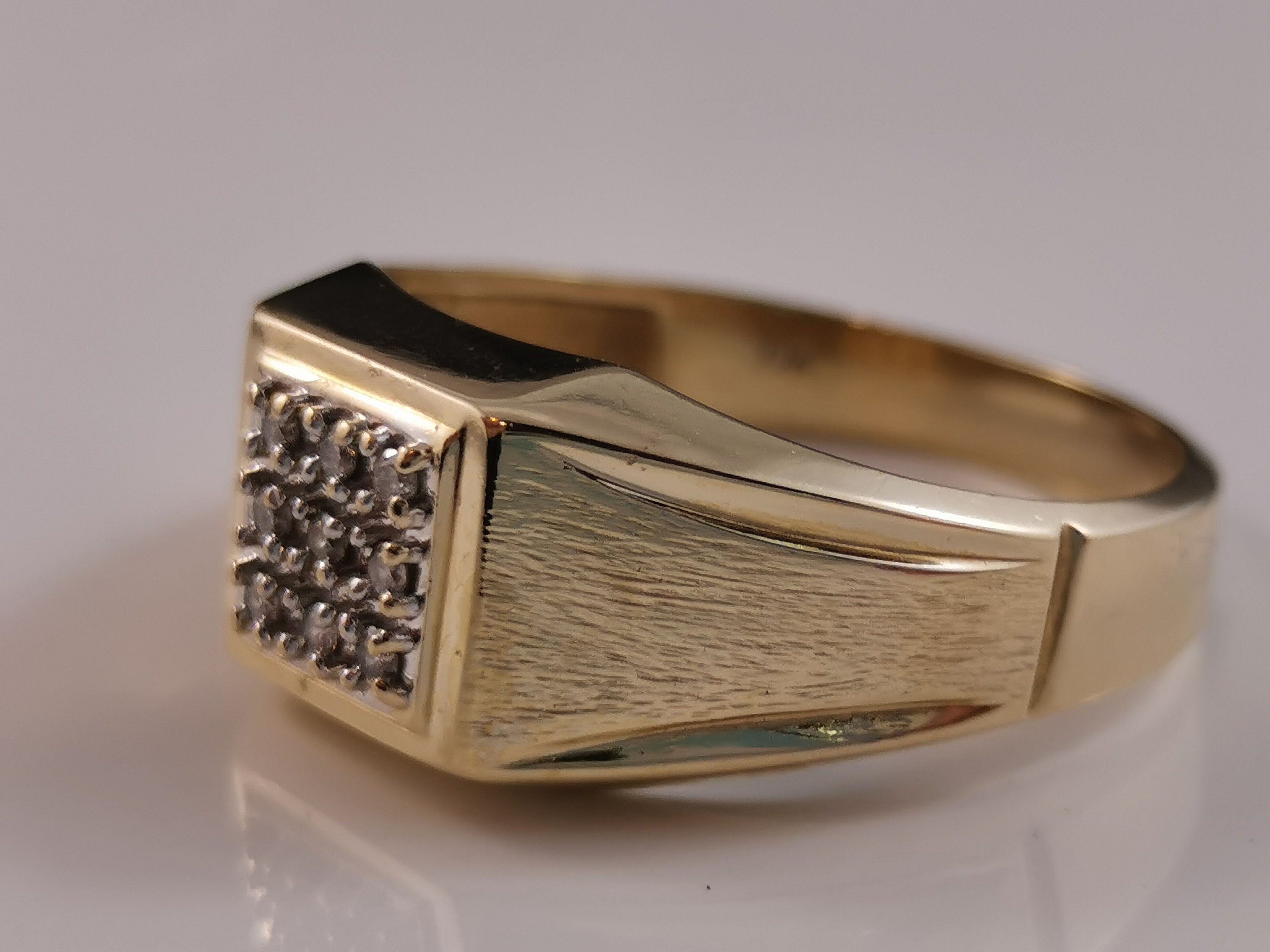 10k yellow gold diamond ring. Great graduation gift Size 11 | Etsy