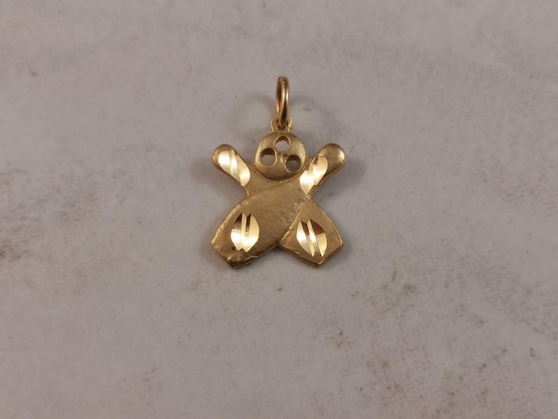 10k yellow gold 10 pin bowling pendant or charm Bowling ball and 2 pins Professionally polished free shipping to Canada /& continental USA