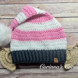 Elf hat with ears UPGRADED FUR POM, Santa&#39;s helper, Santa Hat, Christmas photo prop, xmas hat, elf costume