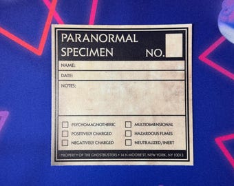 Ghostbusters Paranormal Specimen Square Label