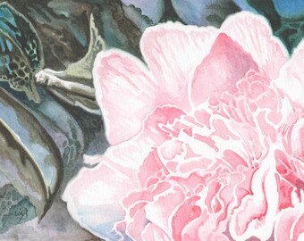 Camellia watercolour painting, Flower Painting