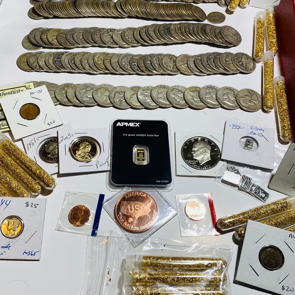 Vintage Sale! Old Silver US Auction Coin Lot.Proof, Wheats,90% Silver. 15 Coins!