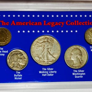 1898-1945 Americana Series &quot;The American Legacy Collection&quot; 5 Coin Philadelphia Set  in Collectible Case Case 90% Silver