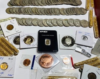 100 Coin Vintage Coin Lot. US Silver/Wheats Best Lot+More Silver.