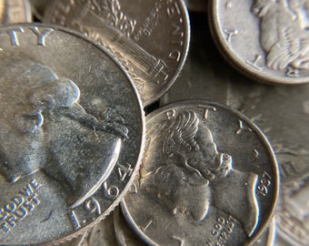 VINTAGE COIN SALE! 5 Vintage Silver Coins + Gold. Great Gift for the Starting Collector/Birthdays.