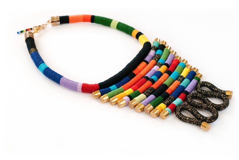 Rope Statement Necklace African Rope Necklace Ethnic Etsy
