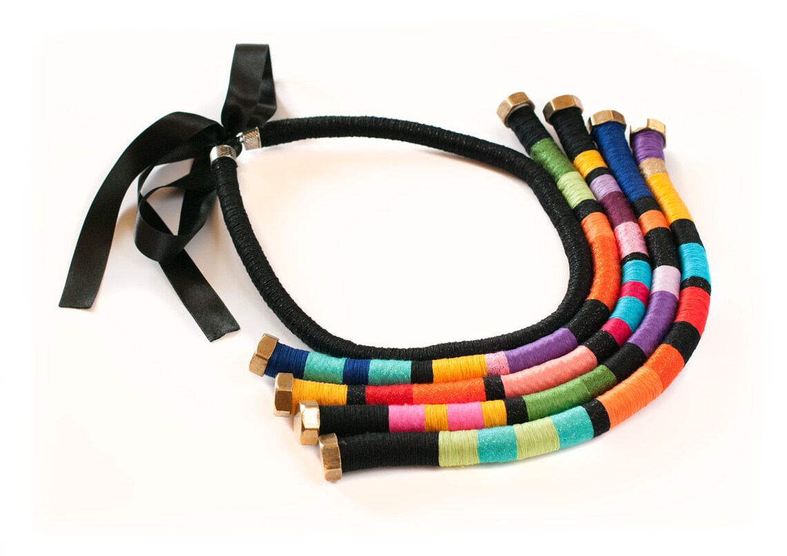 African Rope Necklace Ethnic Statement Necklace Tribal Rope Etsy