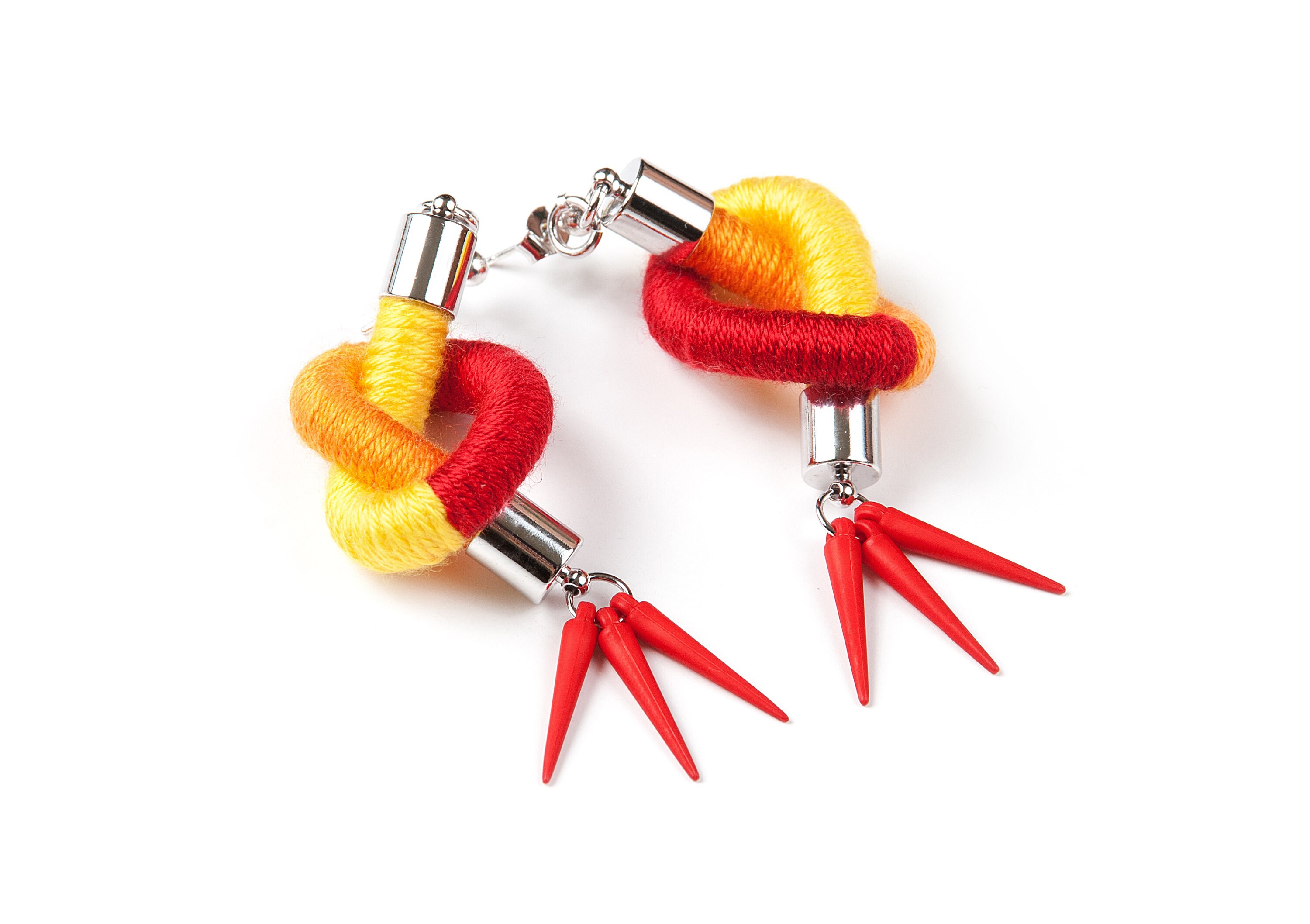 Colorful Statement Earrings Funky Rope Earrings Lightweigth Etsy