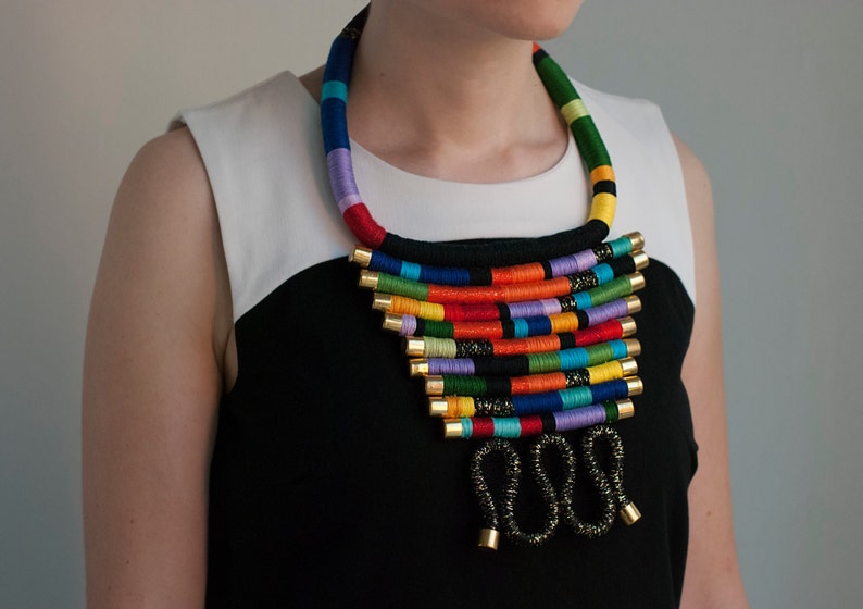 Rope Statement Necklace African Rope Necklace Ethnic Etsy
