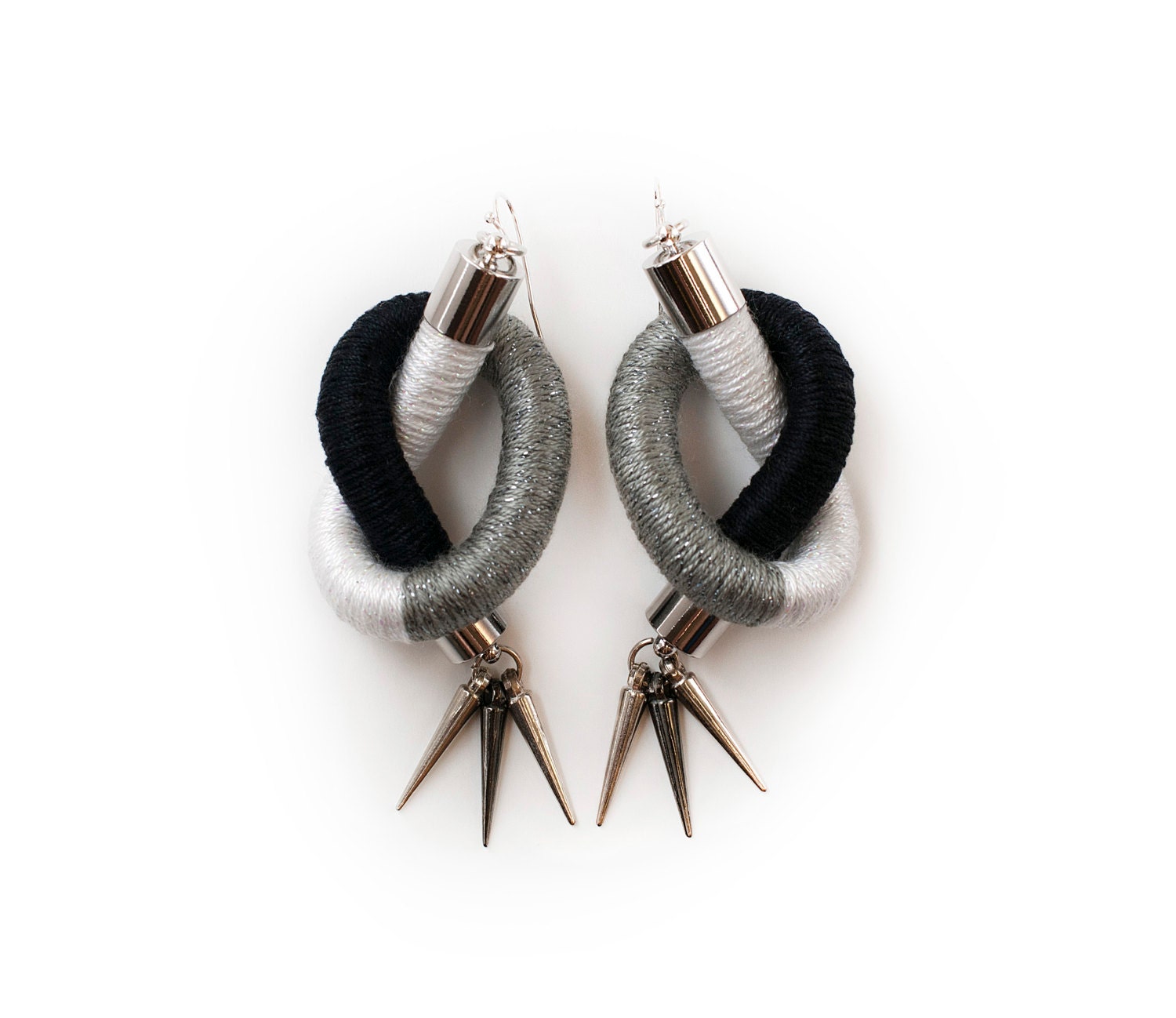 Blue Rope Knot Earrings Red Dangle Cord Earrings Statement Etsy