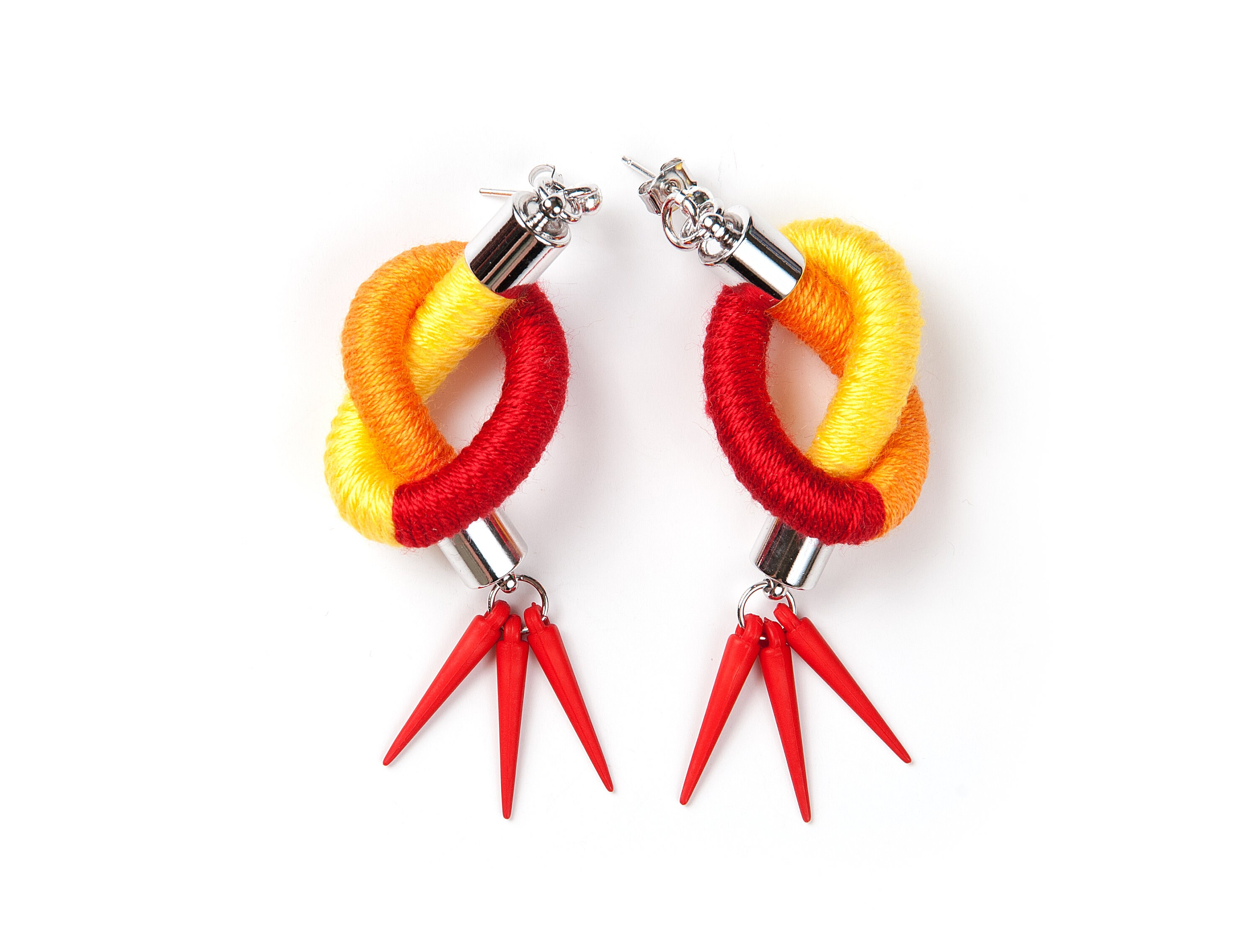 Colorful Statement Earrings Funky Rope Earrings Lightweigth Etsy