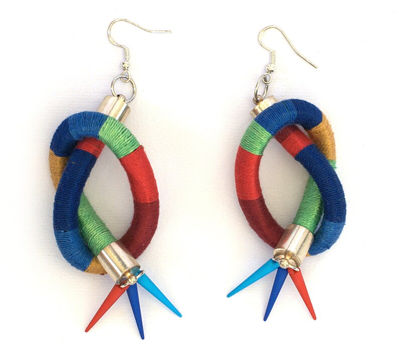 Statement Thread Wrapped Earrings Rope Earrings Tribal Etsy