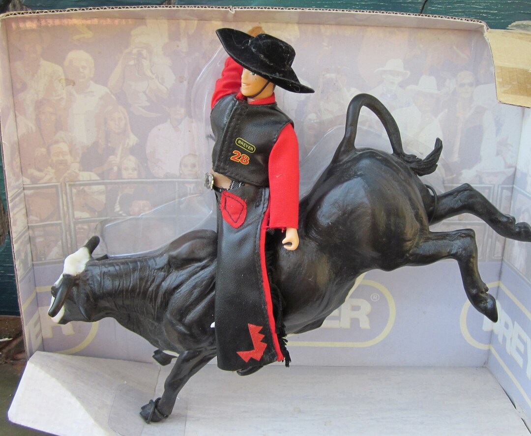 Rare Breyer Rodeo Stars Bucking Bull Set With Rider and Partial Box - Etsy