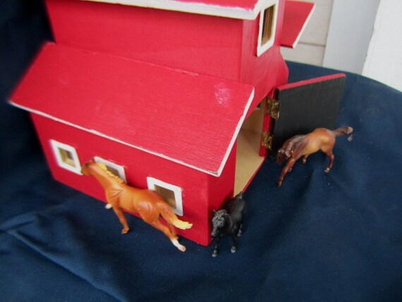 Wood Hand Made Red Barn For Breyer Stablemate Horse Models Etsy