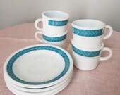 Pyrex Tableware by Corning Turquoise Laurel Leaf