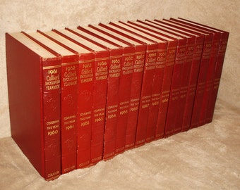 Vintage "Collier's Encyclopedia" Year Book Set 1961-1976 covering 1960-1975 (16 books)