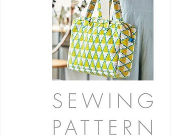 Laptop Bag Sewing Pattern ~ Echino Bag Pattern 493 ~ Square Boston Bag ~ Japanese Sewing Pattern ~ Bag Making Pattern ~ Kokka Fabrics