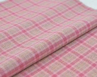 Pink Checks Yarn-Dyed Fabric ~ Haori Taiwan ~ Plaids Fabric ~ 100% Cotton Fabrics ~ Quilting Fabric ~ Applique ~ Apparel Fabric ~ Half Yard