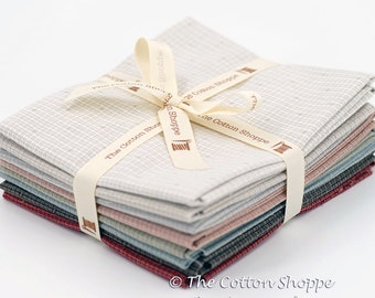 Textile Pantry by Junko Matsuda ~ Mini Dobby Stars ~ 8-pc Fat Quarter Bundle ~ Yarn-Dyed ~ Precut Japanese Fabric ~Patchwork Quilting Cotton
