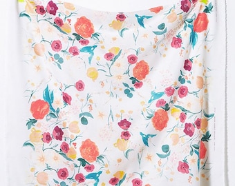 nani IRO 2021 Fuccra : rakuen A ~ Linen Fabrics ~ Kokka Japanese Fabric ~ Flora Fabrics ~ Apparel Fabrics ~ half yard