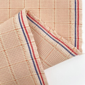 Textile Pantry by Junko Matsuda ~ Chidori Square & Stitch ~ A Beige ~ Yarn-Dyed Fabric ~ Japanese Fabric ~Patchwork Fabric ~ Quilting Cotton