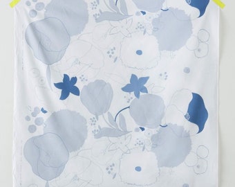 nani IRO 2022 Waltz ~ B Blue Pleasant Memory ~ Cotton Linen Sheeting ~ Kokka Japanese Fabric ~ Flora Fabrics ~Naomi Ito ~ Dressmaking Fabric