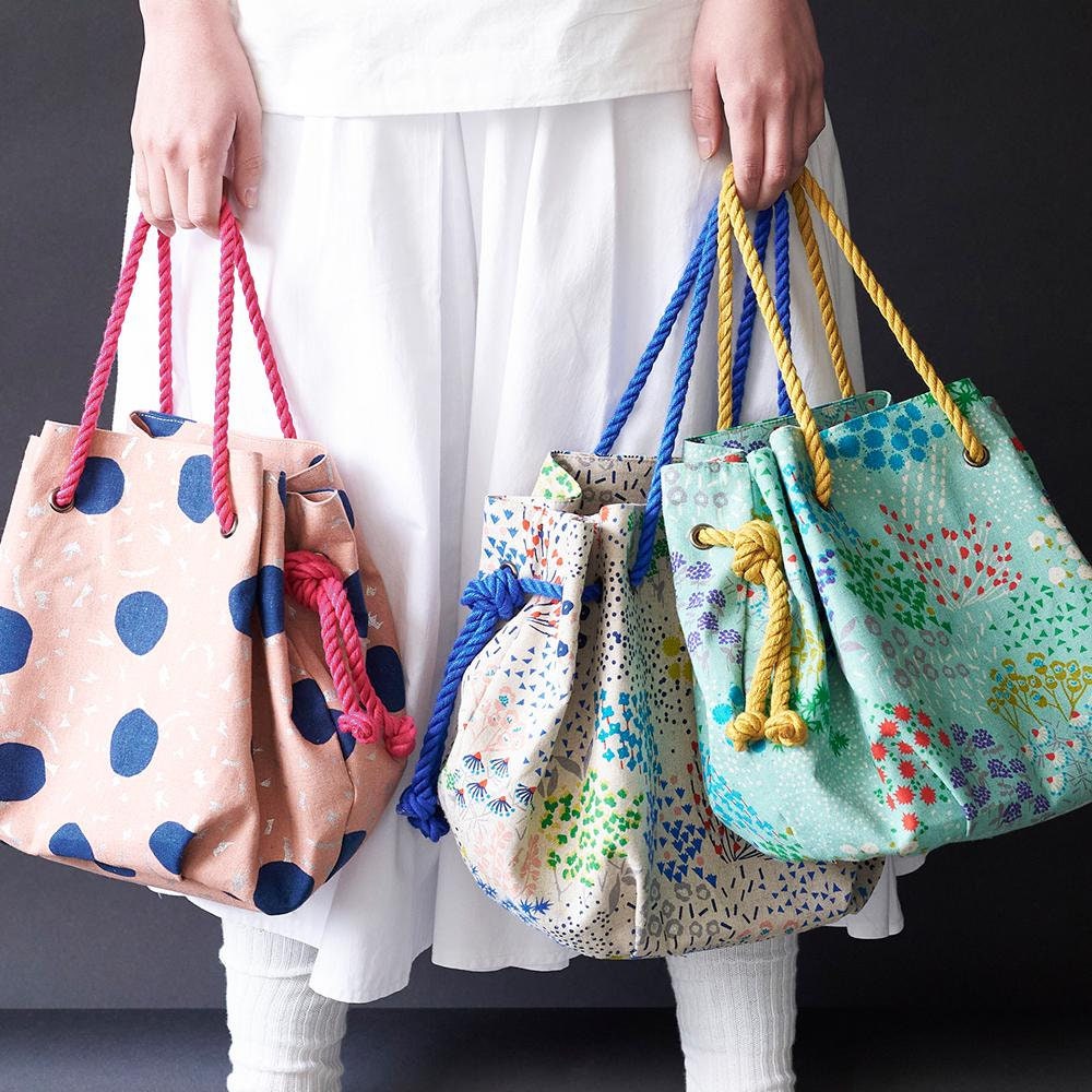 Japanese Bag Pattern ~ Echino Bag Pattern 496 ~ Drawstring