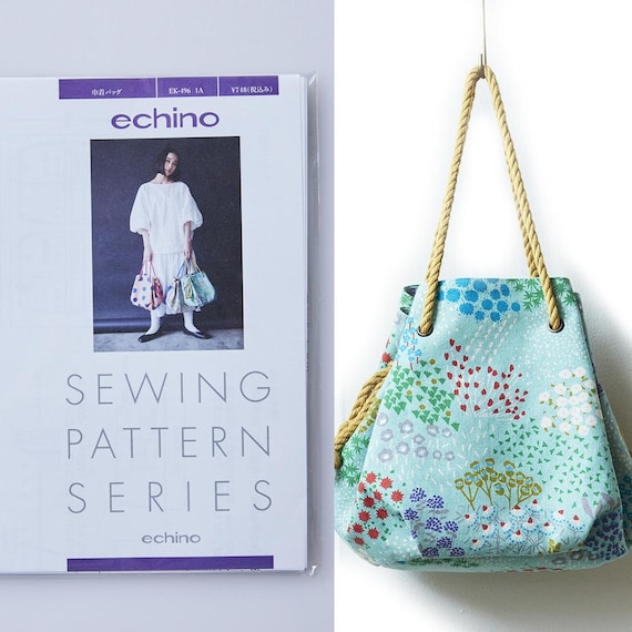 Japanese Bag Pattern ~ Echino Bag Pattern 496 ~ Drawstring