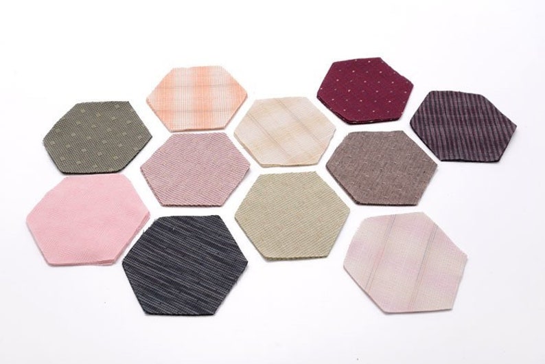Precut Fabric Yarndyed Hexagons Large Precut Hexies 5cm Etsy