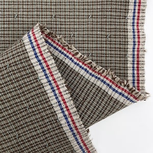 Textile Pantry by Junko Matsuda ~ Mini Dobby Stars ~ G Brown ~ Yarn-Dyed Fabric ~Japanese Fabric ~ Patchwork Fabric ~ Quilting Cotton Checks